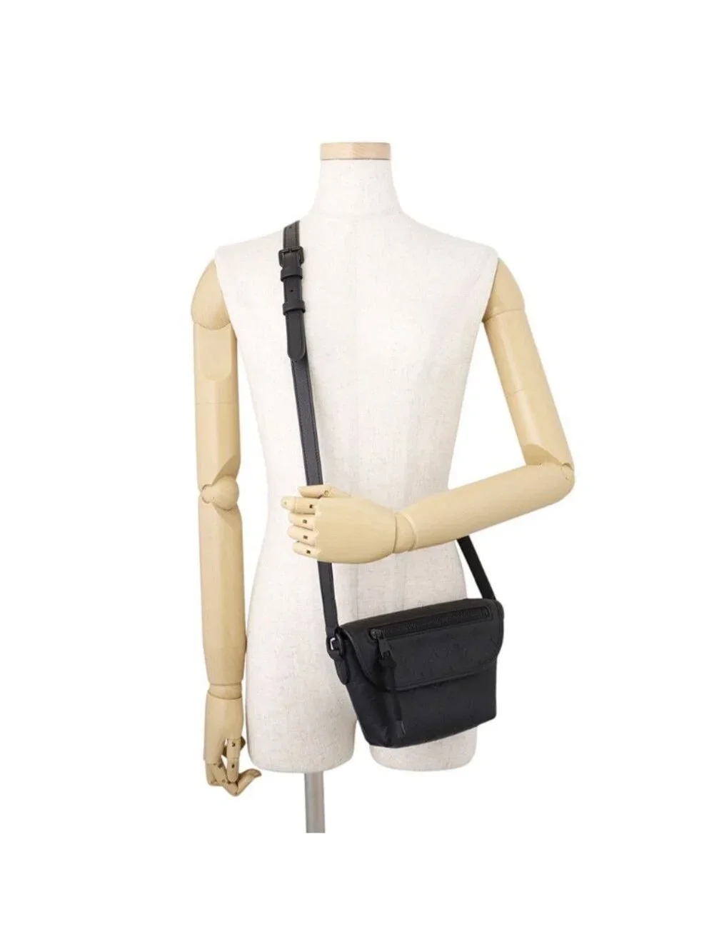 Louis Vuitton Shoulder Bag Monogram Shadow Pulse Wearable Wallet Black